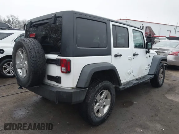 ✅ 2017 Jeep Wrangler Unlimited Sport • VIN: 1C4BJWDG9HL576826 • Lot: 43897096. Wystawiony na IAAI z przebiegiem 147 998 mil. Bezpłatny archiwum sprzedaży aukcyjnych z USA i szczegółowy raport historii pojazdu na DreamBid. Zdjęcie 4.