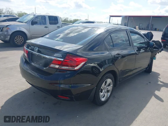 ✅ 2014 Honda Civic LX • VIN: 19XFB2F58EE000751 • Lot: 44689169. Listed on IAAI with Not provided. Free auction sales archive from the USA and detailed vehicle history report at DreamBid. Image 4.