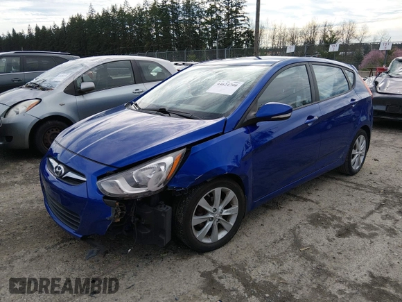✅ 2013 Hyundai Accent SE • VIN: KMHCU5AE9DU087867 • Lot: 44624708. Listed on IAAI with 108,102 mi. Free auction sales archive from the USA and detailed vehicle history report at DreamBid. Image 2.