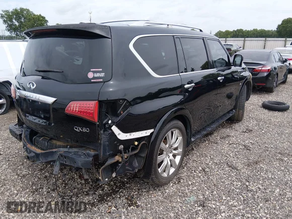 ✅ 2014 Infiniti QX80 • VIN: JN8AZ2NF9E9555328 • Lot: 45385917. Wystawiony na IAAI z przebiegiem 96 845 mil. Bezpłatny archiwum sprzedaży aukcyjnych z USA i szczegółowy raport historii pojazdu na DreamBid. Zdjęcie 4.