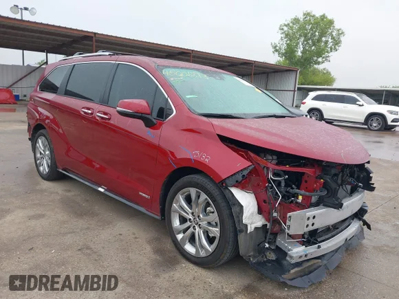 ✅ 2021 Toyota Sienna Platinum • VIN: 5TDERKEC9MS033432 • Lot: 45006893. Wystawiony na IAAI z przebiegiem 19 390 mil. Bezpłatny archiwum sprzedaży aukcyjnych z USA i szczegółowy raport historii pojazdu na DreamBid. Zdjęcie 1.
