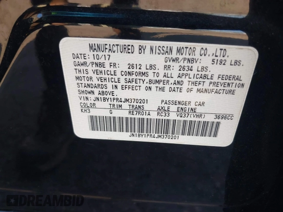 ✅ 2018 Infiniti Q70 Luxe • VIN: JN1BY1PR4JM370201 • Lot: 42821643. Wystawiony na IAAI z przebiegiem 97 345 mil. Bezpłatny archiwum sprzedaży aukcyjnych z USA i szczegółowy raport historii pojazdu na DreamBid. Zdjęcie 9.