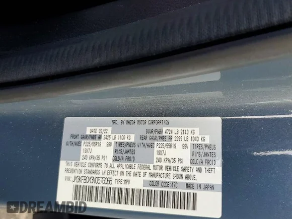 ✅ 2022 Mazda CX-5 S Preferred • VIN: JM3KFBCM3N0576066 • Lot: 78137995. Listed on Copart with 68,118 mi. Free auction sales archive from the USA and detailed vehicle history report at DreamBid. Image 13.