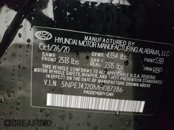 ✅ 2021 Hyundai Sonata SEL Plus • VIN: 5NPEJ4J20MH087286 • Lot: 69870122. Wystawiony na Copart z przebiegiem 17 216 mil. Bezpłatny archiwum sprzedaży aukcyjnych z USA i szczegółowy raport historii pojazdu na DreamBid. Zdjęcie 12.
