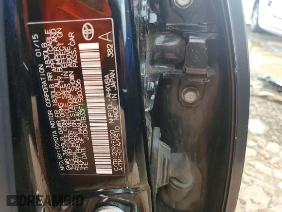 ✅ 2015 Toyota Prius Two • VIN: JTDKDTB33F1580336 • Lot: 56637646. Listed on Copart with 106,278 mi. Free auction sales archive from the USA and detailed vehicle history report at DreamBid. Image 12.