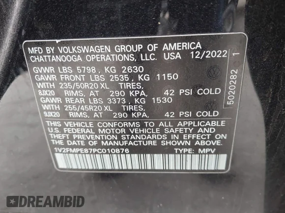 ✅ 2023 Volkswagen ID.4 Pro S • VIN: 1V2FMPE87PC010876 • Lot: 43332572. Wystawiony na IAAI z przebiegiem 74 474 mil. Bezpłatny archiwum sprzedaży aukcyjnych z USA i szczegółowy raport historii pojazdu na DreamBid. Zdjęcie 9.