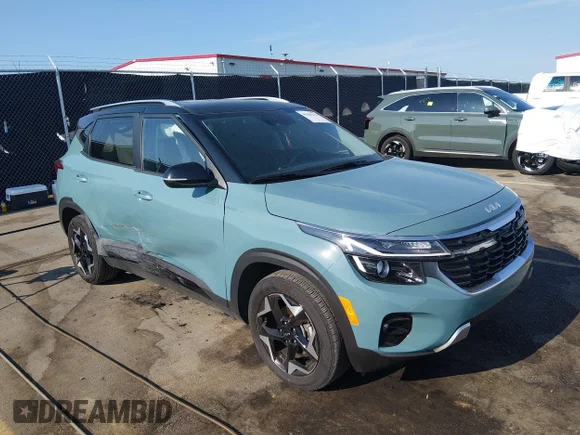 ✅ 2025 Kia Seltos S • VIN: KNDEU2AAXS7763084 • Lot: 45180471. Listed on IAAI with 14,705 mi. Free auction sales archive from the USA and detailed vehicle history report at DreamBid. Image 1.