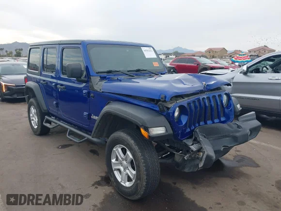 ✅ 2018 Jeep Wrangler Unlimited Sport • VIN: 1C4HJXDN6JW254647 • Лот: 44362222. Опубліковано раніше на IAAI з пробігом 99 090 миль. Безкоштовний доступ до архіву аукціонних продажів зі США та докладний звіт про історію автомобіля на DreamBid. Зображення 1.