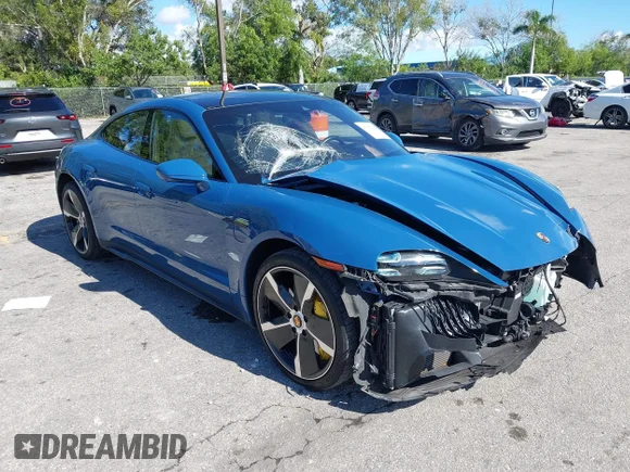 ✅ 2021 Porsche Taycan Turbo • VIN: WP0AC2Y1XMSA62216 • Lot: 43907366. Listed on IAAI with 24,885 mi. Free auction sales archive from the USA and detailed vehicle history report at DreamBid. Image 1.