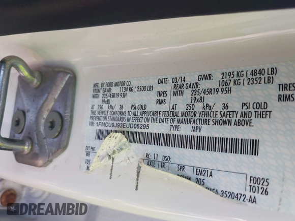 ✅ 2014 Ford Escape Titanium • VIN: 1FMCU9J93EUD05295 • Lot: 44895037. Wystawiony na IAAI z przebiegiem 133 566 mil. Bezpłatny archiwum sprzedaży aukcyjnych z USA i szczegółowy raport historii pojazdu na DreamBid. Zdjęcie 9.