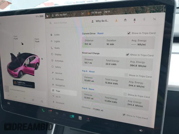 ✅ 2019 Tesla Model 3 Mid Range • VIN: 5YJ3E1EA8KF345450 • Lot: 44034374. Wystawiony na IAAI z przebiegiem 111 062 mil. Bezpłatny archiwum sprzedaży aukcyjnych z USA i szczegółowy raport historii pojazdu na DreamBid. Zdjęcie 7.