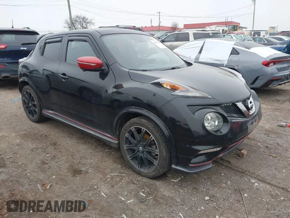 ✅ 2015 Nissan Juke S • VIN: JN8AF5MVXFT561730 • Lot: 41497780. Listed on IAAI with 54,408 mi. Free auction sales archive from the USA and detailed vehicle history report at DreamBid. Image 1.