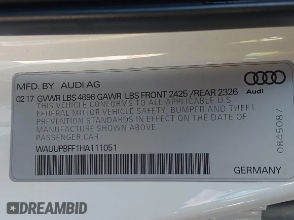 ✅ 2017 Audi A3 e-tron Sportback Premium • VIN: WAUUPBFF1HA111051 • Lot: 43486617. Wystawiony na IAAI z przebiegiem 127 681 mil. Bezpłatny archiwum sprzedaży aukcyjnych z USA i szczegółowy raport historii pojazdu na DreamBid. Zdjęcie 9.