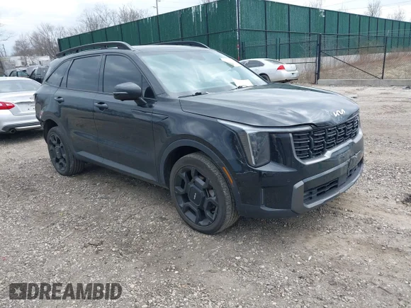 ✅ 2024 Kia Sorento X-Line SX • VIN: 5XYRKDJF1RG303730 • Lot: 44763885. Listed on IAAI with 52,057 mi. Free auction sales archive from the USA and detailed vehicle history report at DreamBid. Image 1.