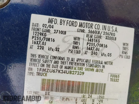 ✅ 2004 Ford Explorer Sport Trac XLS • VIN: 1FMZU67K34UB27339 • Lot: 42165054. Wystawiony na IAAI z przebiegiem Nie podano. Bezpłatny archiwum sprzedaży aukcyjnych z USA i szczegółowy raport historii pojazdu na DreamBid. Zdjęcie 9.