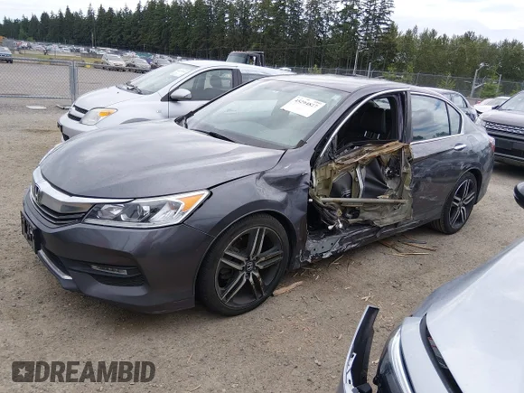 ✅ 2016 Honda Accord Sport • VIN: 1HGCR2F59GA154391 • Лот: 45294827. Опубликован ранее на IAAI с пробегом 117 575 миль. Бесплатный доступ к архиву аукционных продаж из США и подробный отчёт об истории автомобиля на DreamBid. Изображение 2.