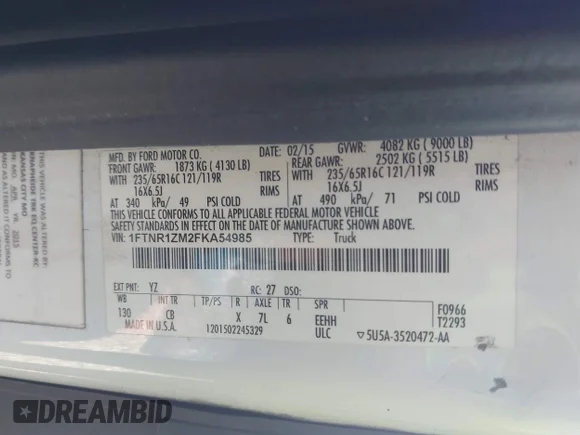✅ 2015 Ford Transit Cargo • VIN: 1FTNR1ZM2FKA54985 • Лот: 43598042. Опубліковано раніше на IAAI з пробігом 154 653 миль. Безкоштовний доступ до архіву аукціонних продажів зі США та докладний звіт про історію автомобіля на DreamBid. Зображення 9.