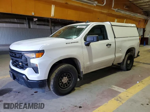 ✅ 2023 Chevrolet Silverado 1500 Work Truck • VIN: 3GCNAAEK6PG355120 • Lot: 57815496. Wystawiony na Copart z przebiegiem 101 338 mil. Bezpłatny archiwum sprzedaży aukcyjnych z USA i szczegółowy raport historii pojazdu na DreamBid. Zdjęcie 1.