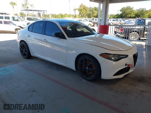 ✅ 2020 Alfa Romeo Giulia Ti • VIN: ZARFAMBN1L7634961 • Lot: 43666697. Listed on IAAI with 52,518 mi. Free auction sales archive from the USA and detailed vehicle history report at DreamBid. Image 1.