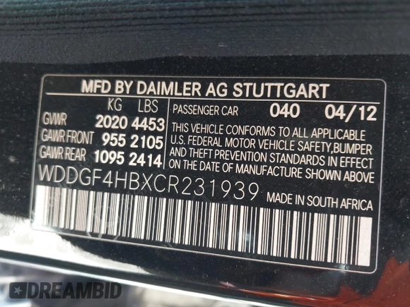 ✅ 2012 Mercedes-Benz C 250 Sport • VIN: WDDGF4HBXCR231939 • Лот: 44589715. Опубликован ранее на IAAI с пробегом 175 987 миль. Бесплатный доступ к архиву аукционных продаж из США и подробный отчёт об истории автомобиля на DreamBid. Изображение 9.