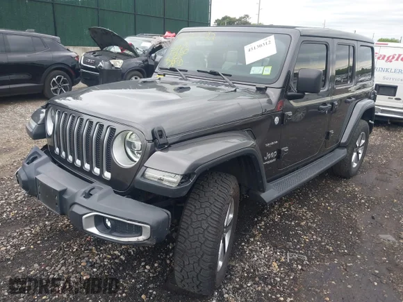 ✅ 2019 Jeep Wrangler Unlimited Sahara • VIN: 1C4HJXEN5KW691393 • Лот: 45130312. Опубліковано раніше на IAAI з пробігом 44 652 миль. Безкоштовний доступ до архіву аукціонних продажів зі США та докладний звіт про історію автомобіля на DreamBid. Зображення 2.