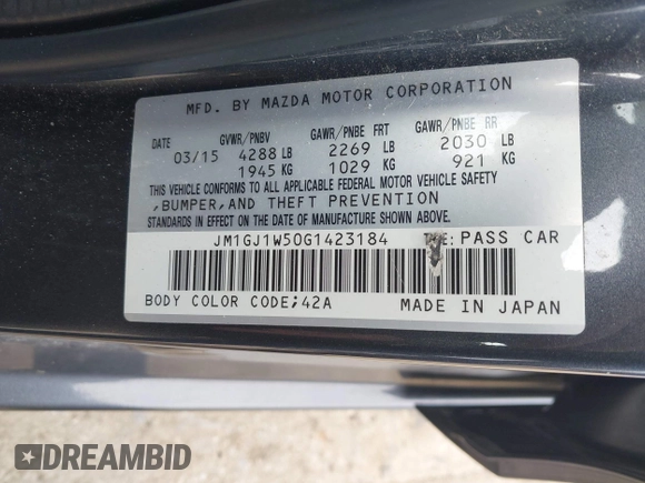 ✅ 2016 Mazda 6 i Grand Touring • VIN: JM1GJ1W50G1423184 • Lot: 44920622. Wystawiony na IAAI z przebiegiem 257 273 mil. Bezpłatny archiwum sprzedaży aukcyjnych z USA i szczegółowy raport historii pojazdu na DreamBid. Zdjęcie 9.