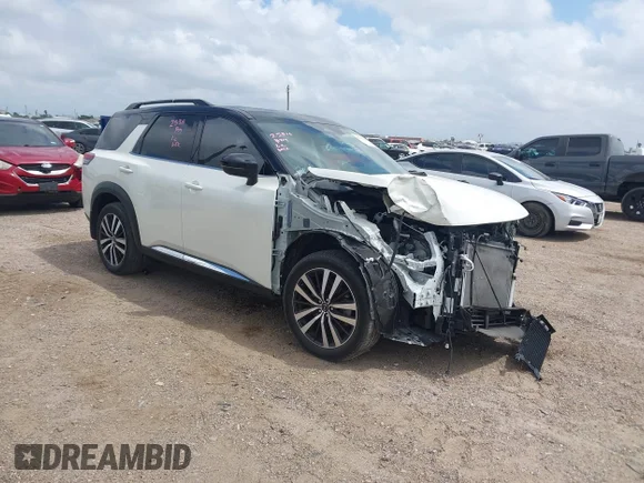 ✅ 2024 Nissan Pathfinder Platinum • VIN: 5N1DR3DG3RC222040 • Lot: 44844068. Listed on IAAI with 41,426 mi. Free auction sales archive from the USA and detailed vehicle history report at DreamBid. Image 1.