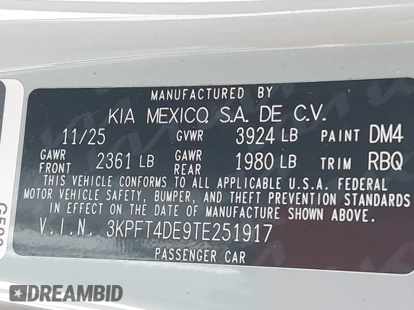 ✅ 2026 Kia K4 LXS • VIN: 3KPFT4DE9TE251917 • Лот: 45552066. Опубликован ранее на IAAI с пробегом 15 843 миль. Бесплатный доступ к архиву аукционных продаж из США и подробный отчёт об истории автомобиля на DreamBid. Изображение 9.