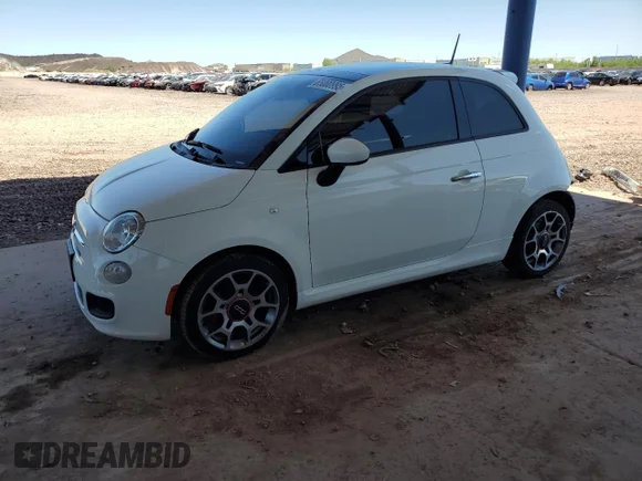 ✅ 2015 FIAT 500 Sport • VIN: 3C3CFFBR9FT623613 • Лот: 65000995. Опубліковано раніше на Copart з пробігом 63 526 миль. Безкоштовний доступ до архіву аукціонних продажів зі США та докладний звіт про історію автомобіля на DreamBid. Зображення 1.