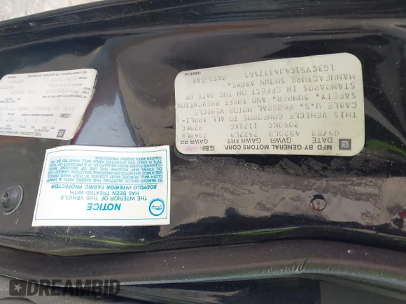 ✅ 1988 Oldsmobile 98 • VIN: 1G3CV51C4J4337463 • Lot: 42279642. Wystawiony na IAAI z przebiegiem 158 464 mil. Bezpłatny archiwum sprzedaży aukcyjnych z USA i szczegółowy raport historii pojazdu na DreamBid. Zdjęcie 9.