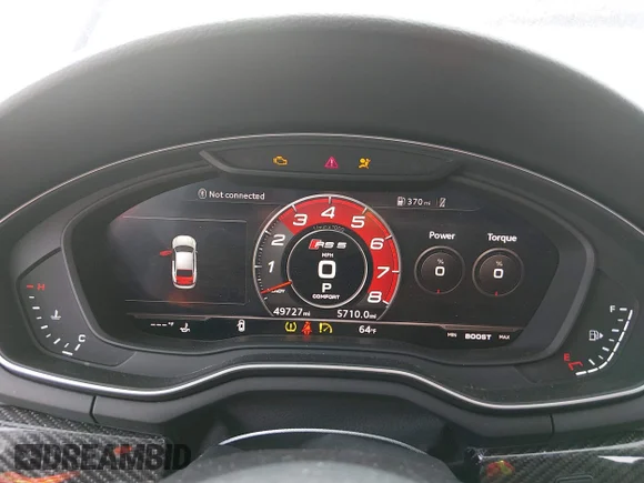 ✅ 2019 Audi RS 5 Sportback • VIN: WUABWCF58KA902343 • Lot: 44393770. Listed on IAAI with 49,727 mi. Free auction sales archive from the USA and detailed vehicle history report at DreamBid. Image 7.