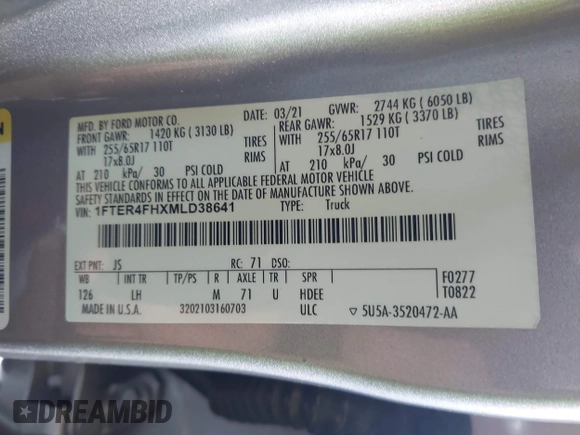 ✅ 2021 Ford Ranger XLT • VIN: 1FTER4FHXMLD38641 • Лот: 44555239. Опубліковано раніше на IAAI з пробігом 74 211 миль. Безкоштовний доступ до архіву аукціонних продажів зі США та докладний звіт про історію автомобіля на DreamBid. Зображення 9.
