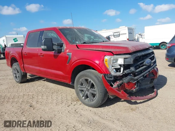 ✅ 2022 Ford F-150 Lariat • VIN: 1FTFW1E56NKE24491 • Lot: 43552038. Listed on IAAI with 22,702 mi. Free auction sales archive from the USA and detailed vehicle history report at DreamBid. Image 1.