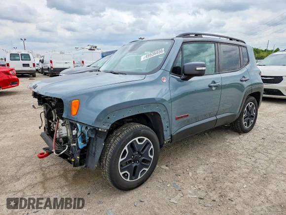 ✅ 2016 Jeep Renegade Trailhawk • VIN: ZACCJBCTXGPC50569 • Lot: 49536856. Listed on Copart with Not provided. Free auction sales archive from the USA and detailed vehicle history report at DreamBid. Image 1.