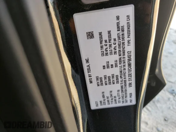 ✅ 2021 Tesla Model 3 Performance • VIN: 5YJ3E1EC4MF984512 • Lot: 48945184. Wystawiony na Copart z przebiegiem 27 414 mil. Bezpłatny archiwum sprzedaży aukcyjnych z USA i szczegółowy raport historii pojazdu na DreamBid. Zdjęcie 12.