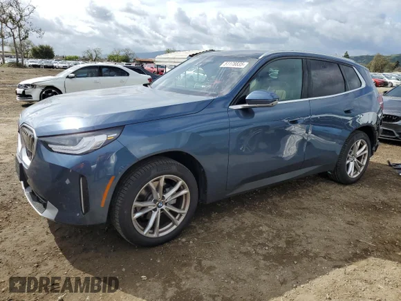 ✅ 2025 BMW X3 30 xDrive • VIN: 5UX53GP04S9Y11566 • Lot: 51178835. Wystawiony na Copart z przebiegiem 4 368 mil. Bezpłatny archiwum sprzedaży aukcyjnych z USA i szczegółowy raport historii pojazdu na DreamBid. Zdjęcie 1.