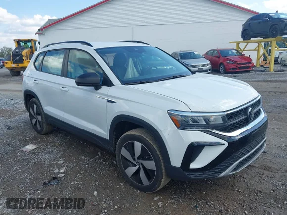 ✅ 2023 Volkswagen Taos S • VIN: 3VVMX7B25PM357378 • Lot: 43259392. Listed on IAAI with 29,493 mi. Free auction sales archive from the USA and detailed vehicle history report at DreamBid. Image 1.