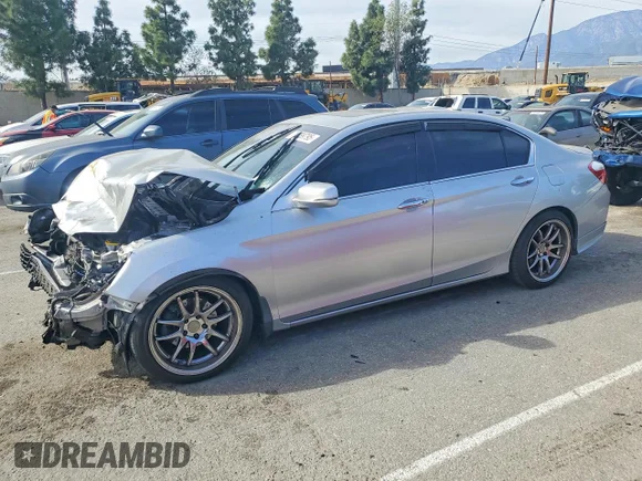 ✅ 2014 Honda Accord EX-L • VIN: 1HGCR3F89EA027783 • Lot: 76789795. Listed on Copart with 180,155 mi. Free auction sales archive from the USA and detailed vehicle history report at DreamBid. Image 1.