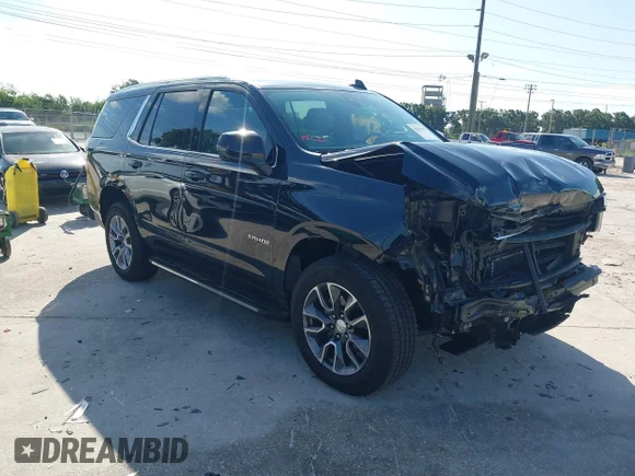 ✅ 2022 Chevrolet Tahoe LT • VIN: 1GNSKNKT4NR244056 • Lot: 42611385. Listed on IAAI with 51,163 mi. Free auction sales archive from the USA and detailed vehicle history report at DreamBid. Image 1.