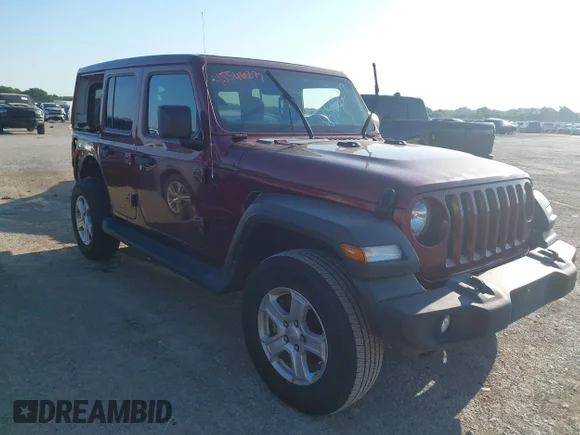 ✅ 2022 Jeep Wrangler Unlimited Sport S • VIN: 1C4HJXDG1NW135041 • Lot: 45566277. Listed on IAAI with 31,961 mi. Free auction sales archive from the USA and detailed vehicle history report at DreamBid. Image 1.