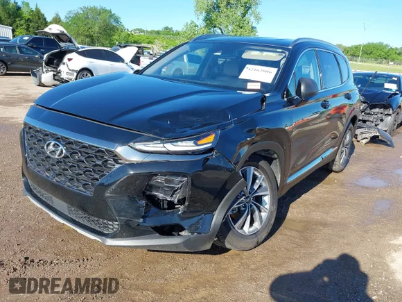✅ 2019 Hyundai Santa Fe SEL Plus • VIN: 5NMS33AD9KH035402 • Lot: 42162086. Listed on IAAI with 108,827 mi. Free auction sales archive from the USA and detailed vehicle history report at DreamBid. Image 2.