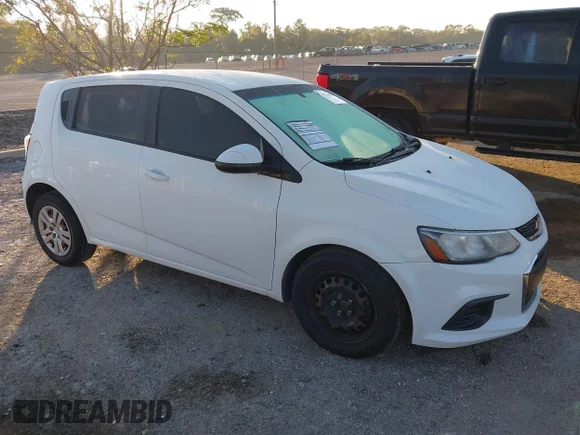 ✅ 2017 Chevrolet Sonic LT • VIN: 1G1JG6SH4H4156383 • Lot: 43751453. Listed on IAAI with 142,188 mi. Free auction sales archive from the USA and detailed vehicle history report at DreamBid. Image 1.