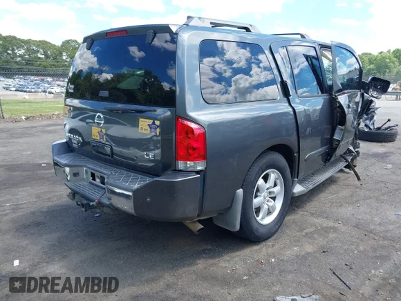 ✅ 2007 Nissan Armada LE • VIN: 5N1BA08C27N723913 • Lot: 42202794. Wystawiony na IAAI z przebiegiem Nie podano. Bezpłatny archiwum sprzedaży aukcyjnych z USA i szczegółowy raport historii pojazdu na DreamBid. Zdjęcie 4.