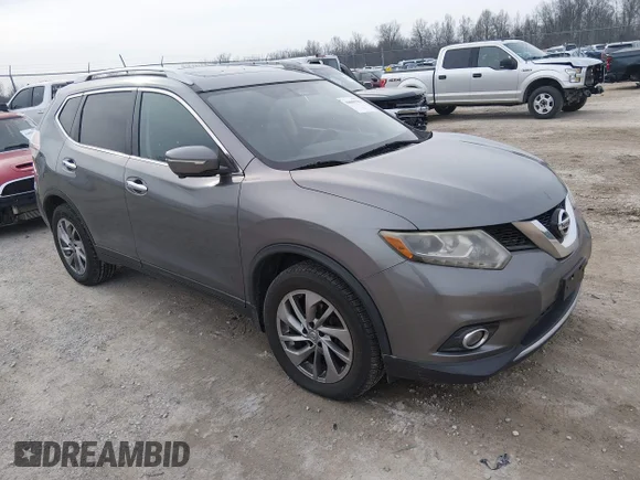✅ 2015 Nissan Rogue SL • VIN: 5N1AT2MV1FC918226 • Lot: 44669790. Listed on IAAI with 182,146 mi. Free auction sales archive from the USA and detailed vehicle history report at DreamBid. Image 1.