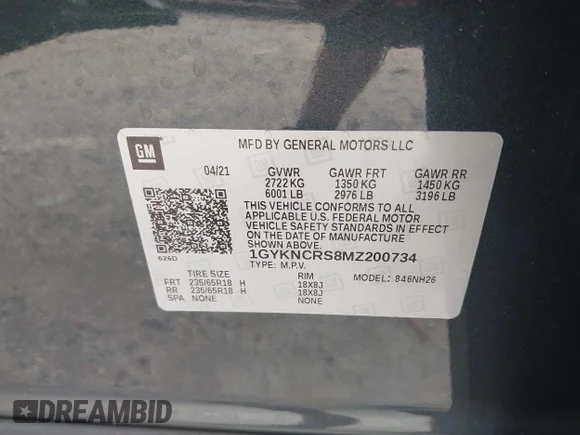 ✅ 2021 Cadillac XT5 FWD Premium Luxury • VIN: 1GYKNCRS8MZ200734 • Lot: 45363540. Wystawiony na IAAI z przebiegiem 32 619 mil. Bezpłatny archiwum sprzedaży aukcyjnych z USA i szczegółowy raport historii pojazdu na DreamBid. Zdjęcie 9.