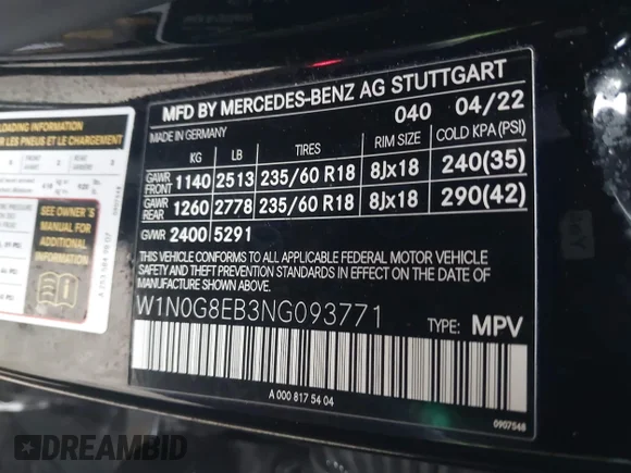 ✅ 2022 Mercedes-Benz GLC 300 • VIN: W1N0G8EB3NG093771 • Лот: 44703313. Опубликован ранее на IAAI с пробегом 44 205 миль. Бесплатный доступ к архиву аукционных продаж из США и подробный отчёт об истории автомобиля на DreamBid. Изображение 9.