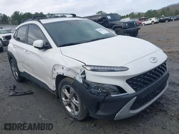 ✅ 2022 Hyundai Kona SEL • VIN: KM8K32ABXNU878901 • Lot: 44563074. Wystawiony na IAAI z przebiegiem 110 663 mil. Bezpłatny archiwum sprzedaży aukcyjnych z USA i szczegółowy raport historii pojazdu na DreamBid. Zdjęcie 1.