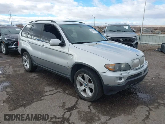 ✅ 2004 BMW X5 4.4i • VIN: 5UXFB53594LV04834 • Lot: 44052440. Listed on IAAI with 236,805 mi. Free auction sales archive from the USA and detailed vehicle history report at DreamBid. Image 1.