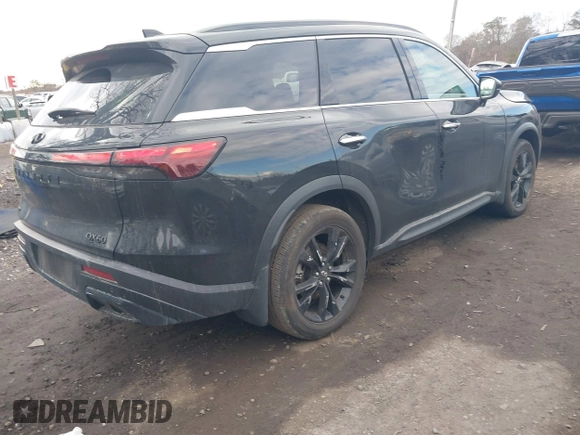 ✅ 2025 Infiniti QX60 Luxe • VIN: 5N1AL1FS0SC357945 • Lot: 44124220. Listed on IAAI with 23,411 mi. Free auction sales archive from the USA and detailed vehicle history report at DreamBid. Image 4.
