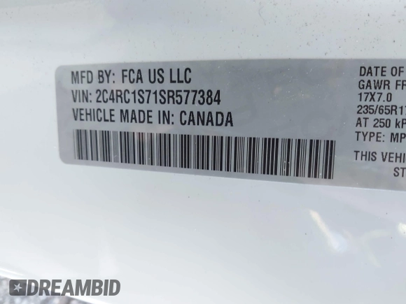 ✅ 2025 Chrysler Pacifica Hybrid Select • VIN: 2C4RC1S71SR577384 • Lot: 43540469. Wystawiony na IAAI z przebiegiem 16 557 mil. Bezpłatny archiwum sprzedaży aukcyjnych z USA i szczegółowy raport historii pojazdu na DreamBid. Zdjęcie 9.